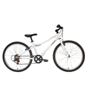 Kids' 24-inch Robust 6-Speed Hybrid Bike, White